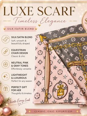 Pink and Gold Patterned Scarf